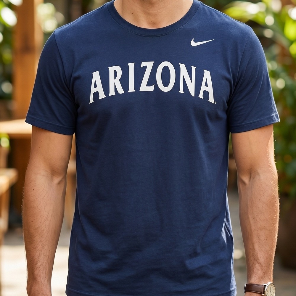 Nike Arizona Wildcats Mens Navy Blue Short Sleeve Athletic Cut T-Shirt NCAA XXL